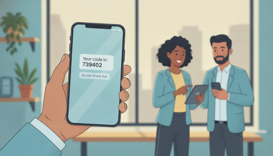 Bir akıllı telefon ekranında SMS doğrulama kodu