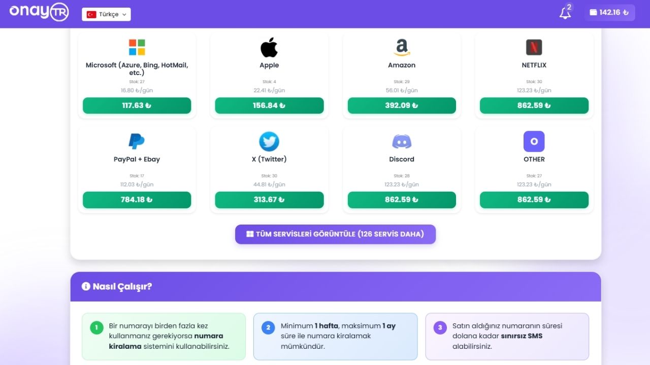numara kiralama sistemi